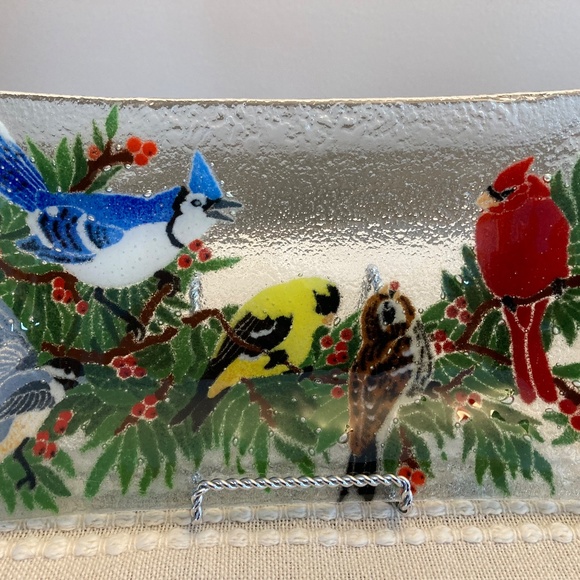 Peggy Karr Glass Birds Tray - Picture 1 of 1